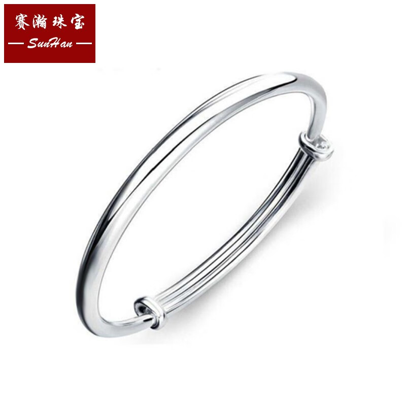 赛瀚 足银999宝宝手镯脚镯 足银婴儿出生满月百岁手镯 圆管宝宝手镯