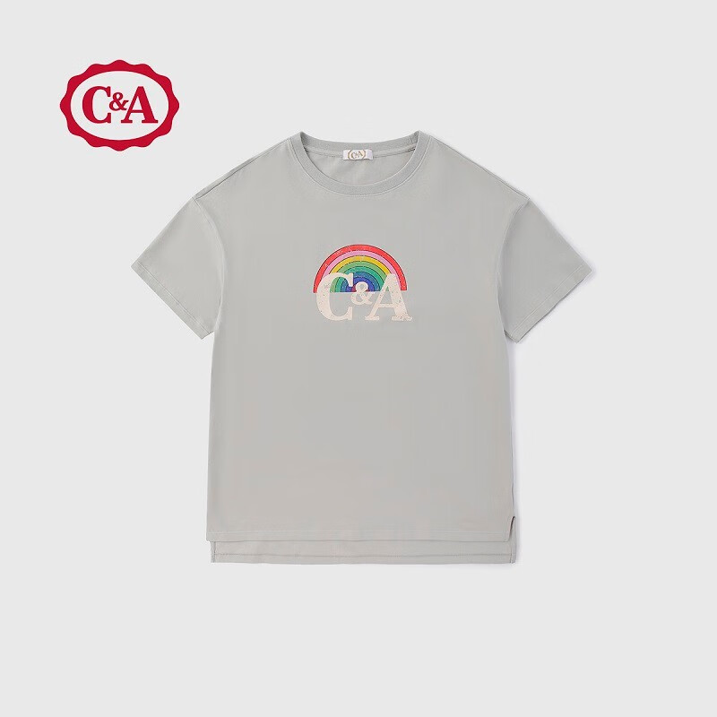 C＆AC&A童装亲子夏季遇见彩虹休闲棉T恤2022新款百搭短袖CA22CR0006 灰色 M使用感如何?