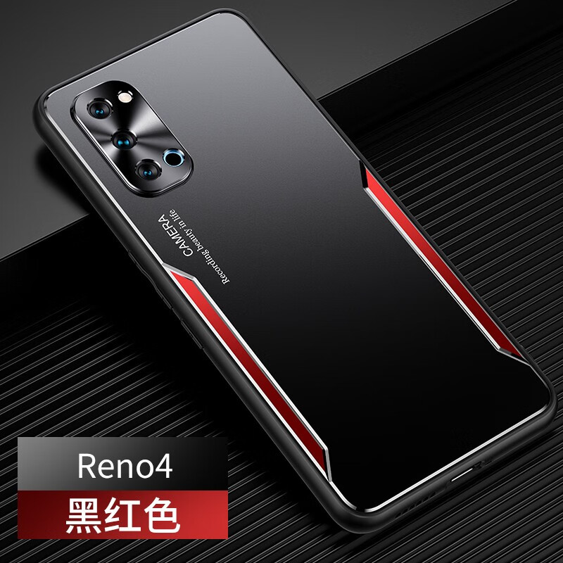 浪翔opporeno4/se手机壳金属刀锋reno4pro铝合金5g防指纹防摔全包镜头