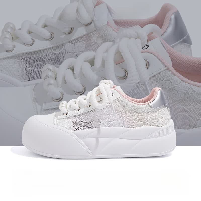 橦舟渡迪兰朵莉女鞋增高板鞋女夏季百搭薄款休闲鞋网面透气小白鞋