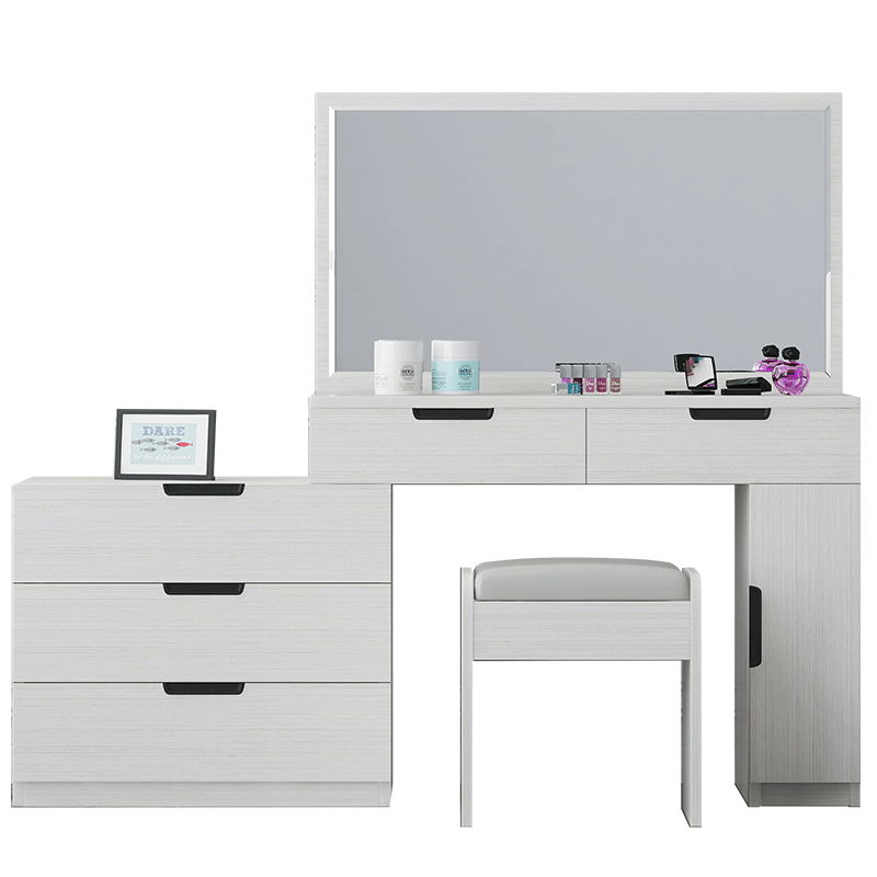 帕悦尼 北欧梳妆台现代简约化妆柜收纳柜一体电视柜组合小户型梳妆台 化妆桌 梳妆台（思乡桐色）