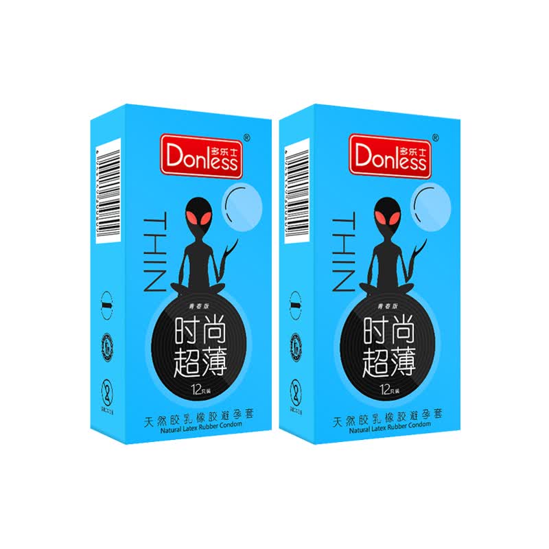 Donless多乐士超薄避孕套男用情趣颗粒大油量安全套 超薄型 【共24只】时尚超薄12只*2盒