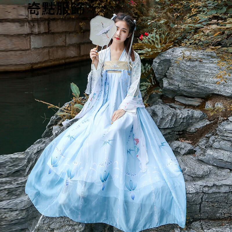 高端轻奢春樱汉服女中国风学生樱花超仙齐腰古装仙气飘逸古风明制齐胸