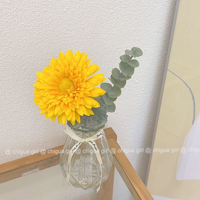 仿真花高档假花房间装饰花束客厅电视柜餐桌摆件 仿真向日葵 尤加利