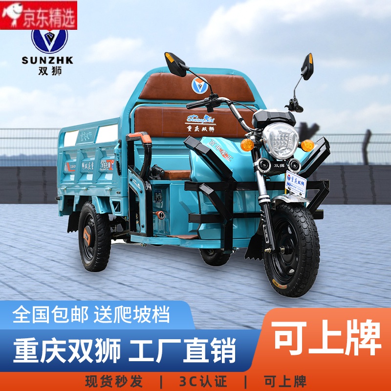 【可发北京】电动车三轮车拉货双狮电动三轮车新款可上牌成人代步载货