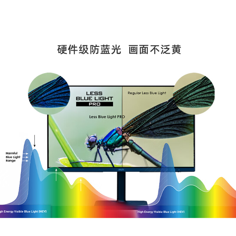 微星(MSI) 27英寸显示器 75HZ 2K 低蓝光护眼 65W TYPE-C 旋转升降 电脑办公显示器 MD272QP Ultramarine