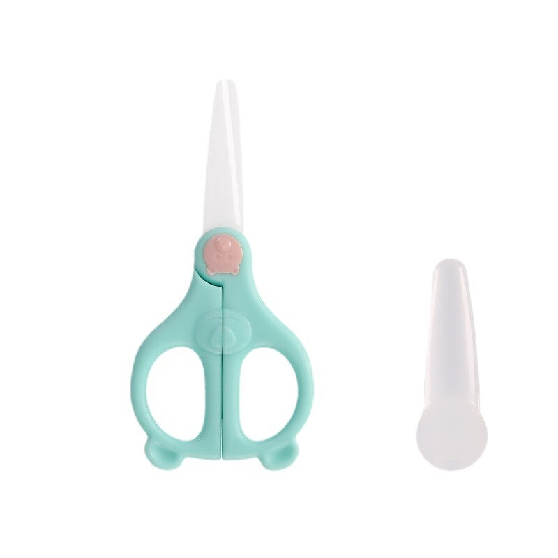 【厂家直发】陶瓷小熊辅食宝宝剪食物剪不锈钢剪外带便携剪菜剪肉 小熊陶瓷皎洁白J-02（带盒