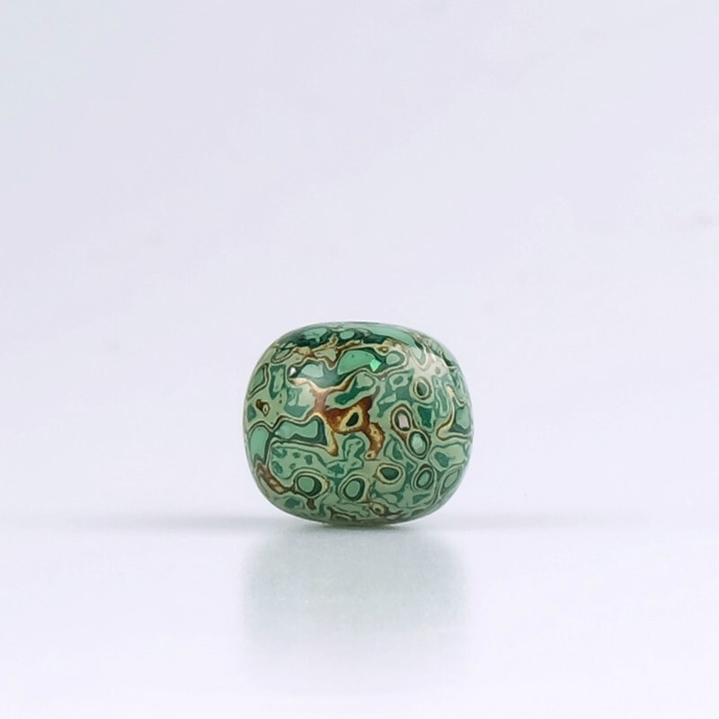 时乾 大漆珠中国风diy单珠佛珠手串 男女款非遗金虫大漆工艺 天青绿