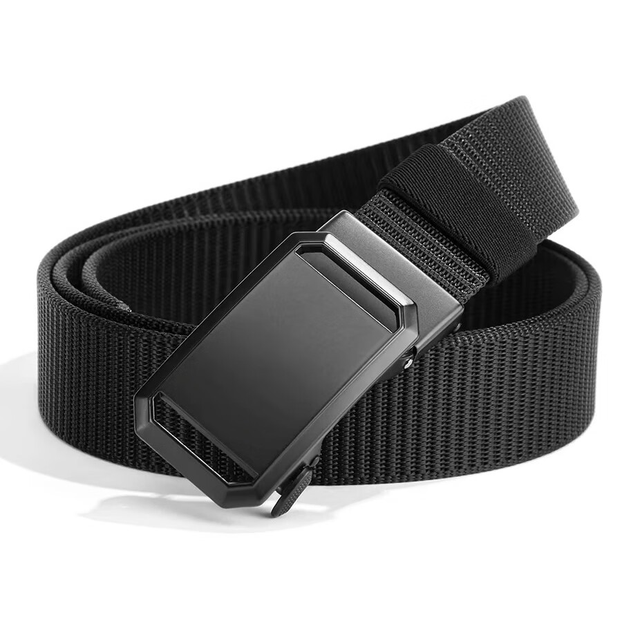 自动扣腰带男战术机能风工装潮休闲男款帆布皮带年轻人军训裤腰带 天湖蓝 140cm 尺码