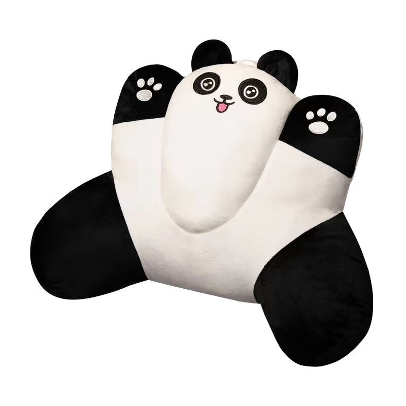 丝媛大鹅办公室腰靠垫久坐汽车座椅靠垫靠背宿舍沙发毛绒玩具靠垫抱枕 熊猫靠垫(50*40CM)带拉链 55*45cm