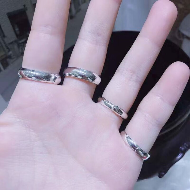 纯已久银饰999足银戒指活口银指环光面简约实心银男女款情侣款银戒