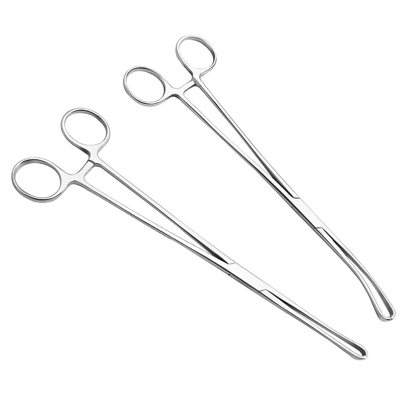 医用不锈钢子宫颈钳 钳子 夹子 宫颈钳 直头弯头 25cm宫颈钳弯头 宫颈