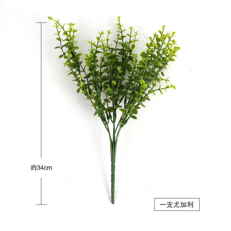 萦娪现代简约小公主房面装饰创意墙上卧室房间布置 一枝绿色尤加利叶