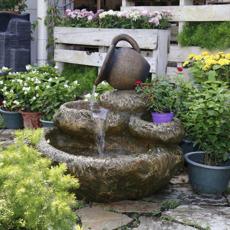 鱼池假山石 家用养鱼池摆件假山流水喷泉阳台室内水景观户外花园庭院