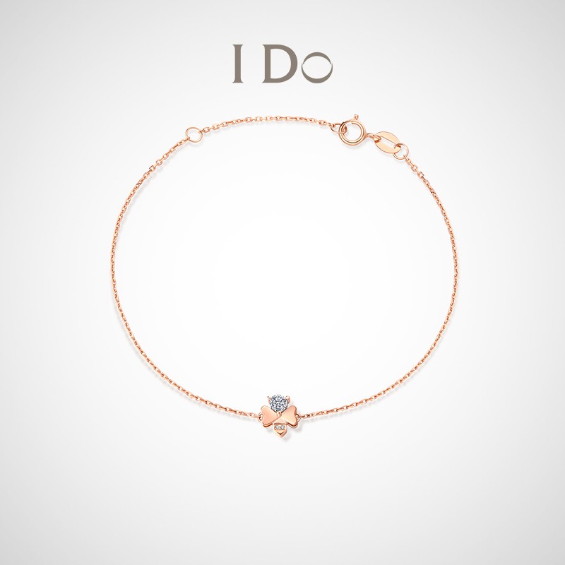 「现货」I Do Romance系列18K金钻石手链立体蜜蜂造型钻石手链时尚送女友礼物ido 18K金