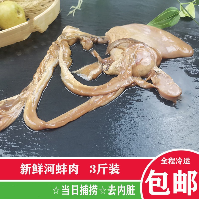 够印新鲜河蚌肉淡水真河蚌溱湖特产去壳去肠真空袋装1500克