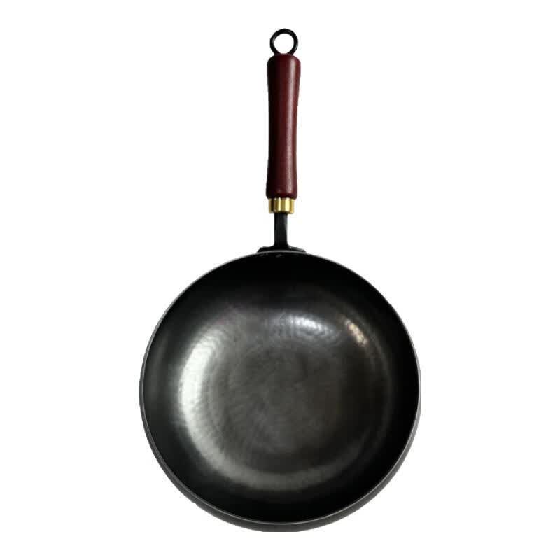 【东来严选】章丘大肚铁锅手工锻打燃气灶电磁炉炒锅炒菜锅不粘锅 章丘大肚锅 28cm 圆底款（送盖铲勺）