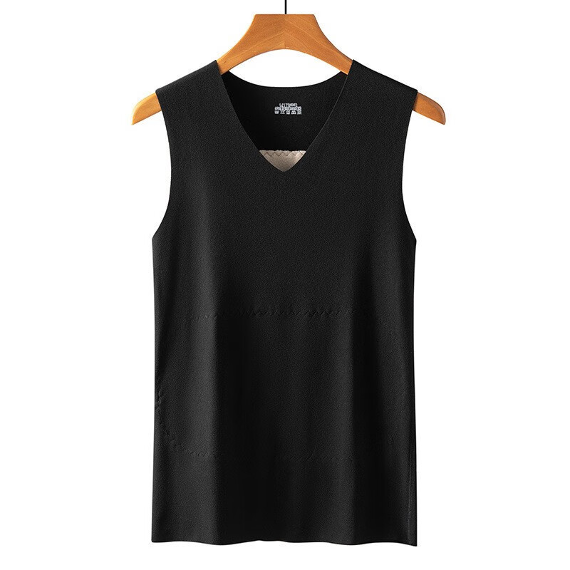 莫代尔男士双面德绒背心无痕贴片保暖上衣打底保暖内衣 德绒贴片背心2件混色装 3XL (140-150斤)