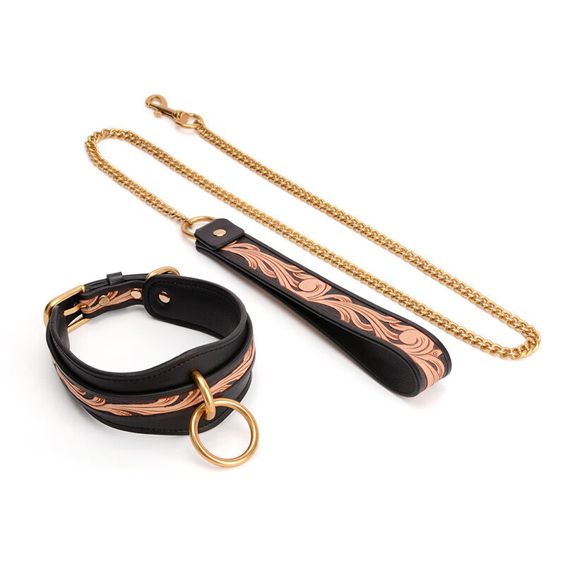 msoul sm女用刑器具牛皮项圈手铐脚链捆绑另类调教道具床上挑逗情趣性