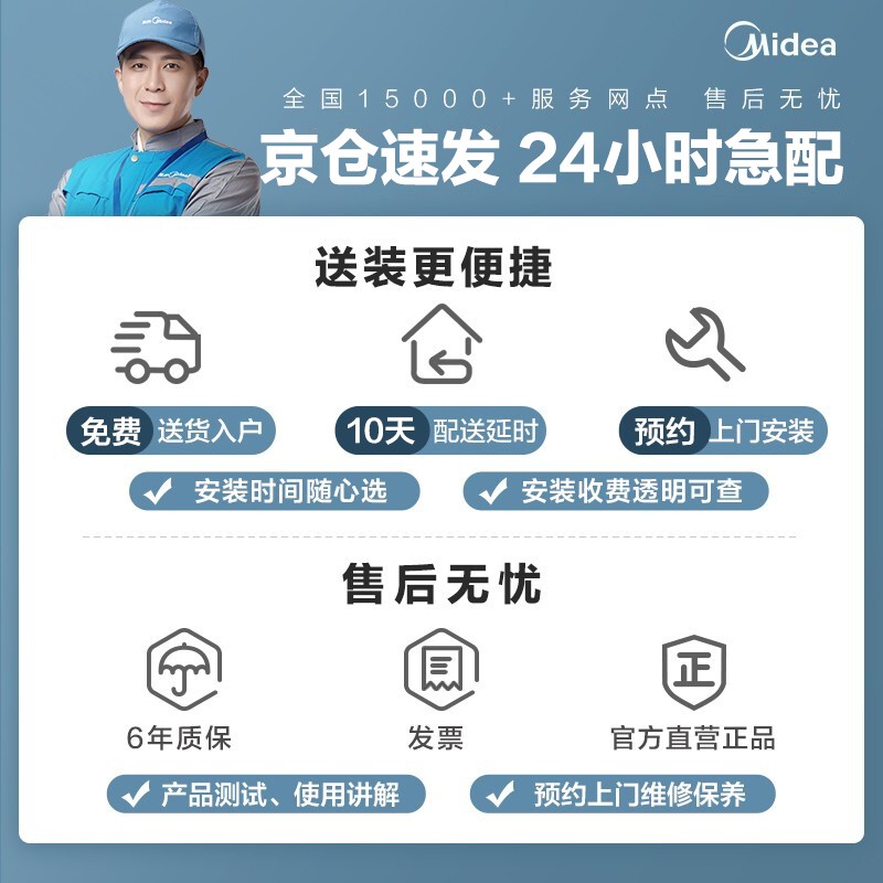 美的（Midea）空调智弧 大1匹/1.5匹 新三级变频空调冷暖 自清洁智能低噪空调制暖挂机 MJA 大1匹--适用面积11-17㎡