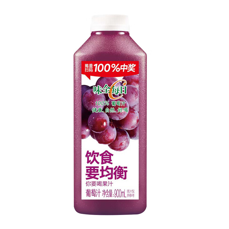 味全每日c果汁饮料葡萄汁300ml 家庭装饮料维c解腻 新鲜日期 【中瓶】