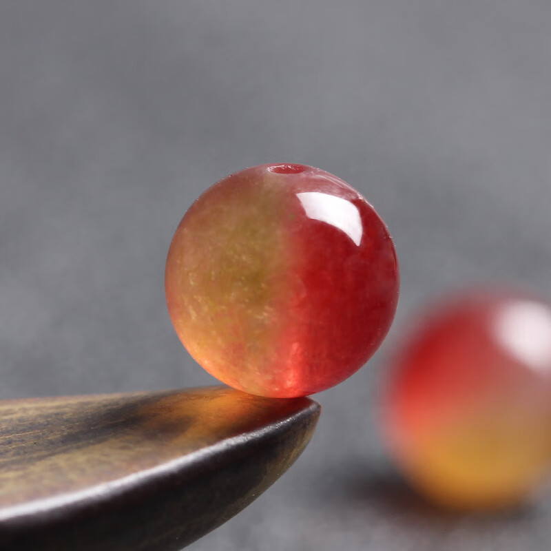 莫琳西瓜玉髓散珠子diy 手工串珠单颗编织手链有孔串珠材料包 精选4mm