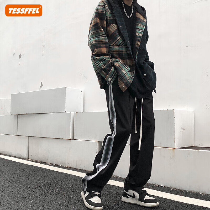 tf潮牌暗黑系高街炸街痞帅休闲裤男嘻哈街头ins国潮欧美痞帅宽松运动