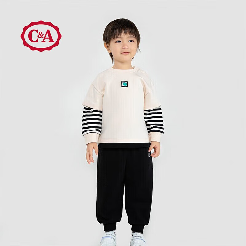 C＆A儿童春秋休闲针织裤新款男小童秋季纯色运动裤女童春季长裤潮 黑色 100怎么看?