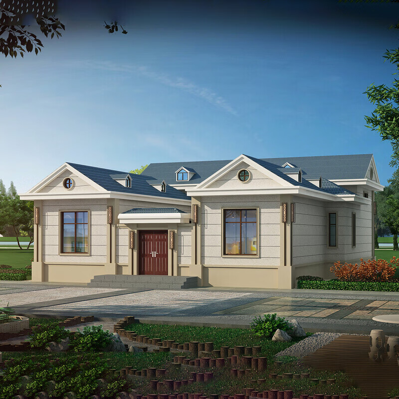 欧式一层别墅设计图纸农村自建房设计图简欧全套房屋施工效果图样