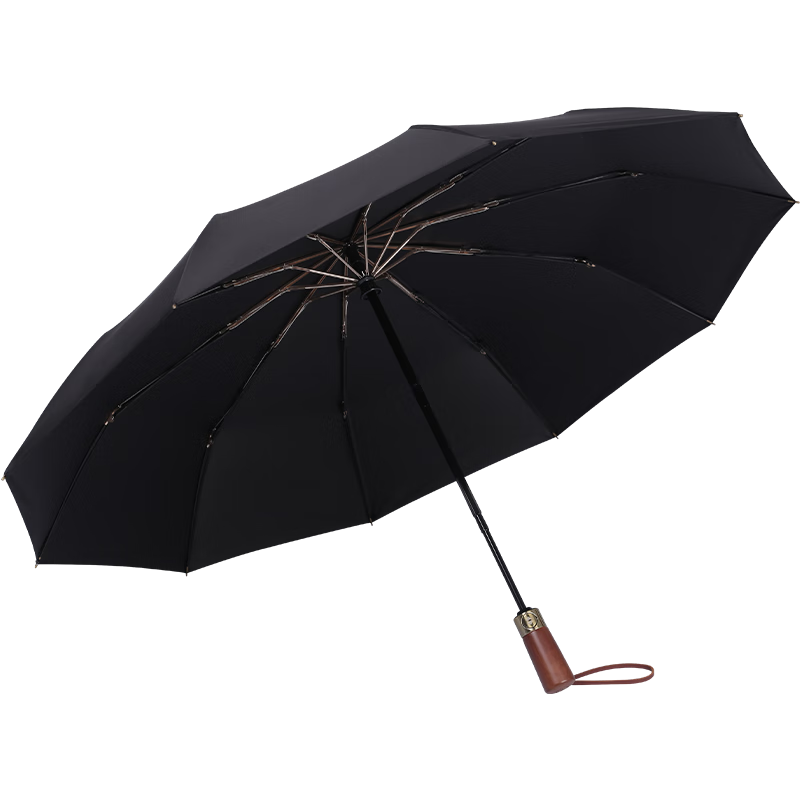 VONLILIENFELD費樂德全自動雨傘三折男士大號黑色折疊傘防風加固暴雨雙人傘車載