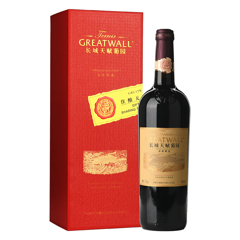 长城天赋酒庄(chateau terroir)长城天赋葡园精选赤霞珠干红葡萄酒750