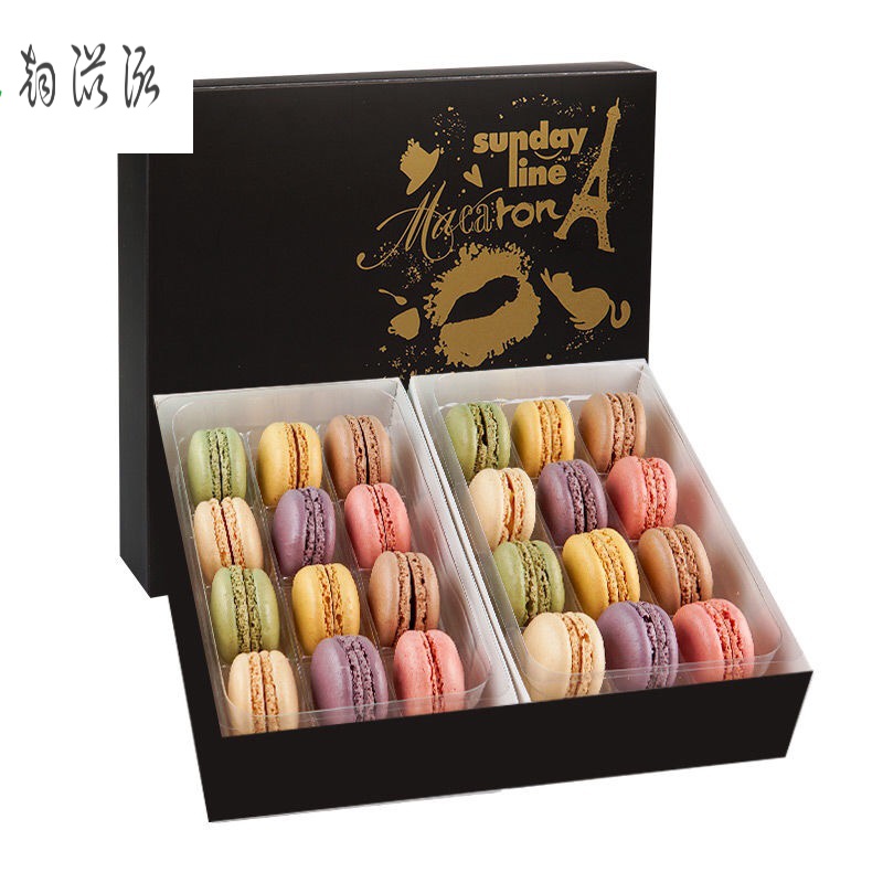 虎钢馋正宗法式马卡龙甜点24枚甜品蛋糕点心送女朋友儿童生日礼物礼盒