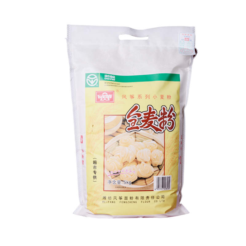 风筝 全麦粉5kg 中筋小麦面粉 馒头/花卷/面饼 家用面粉