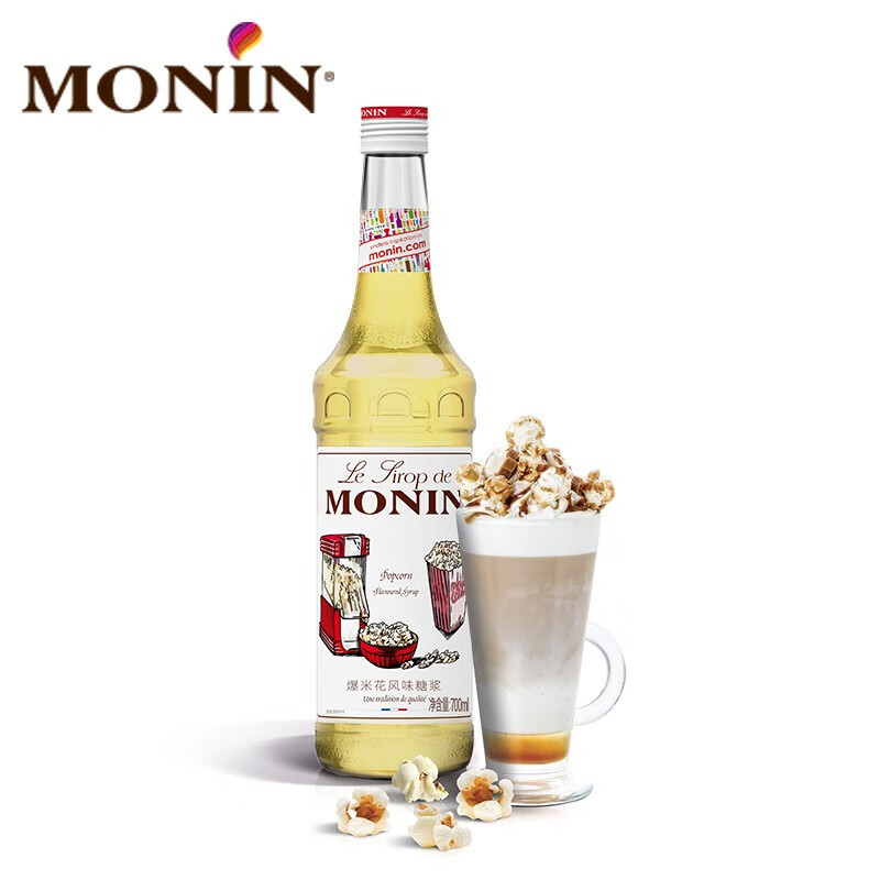 莫林（MONIN） 爆米花风味糖浆玻璃瓶装700ml咖啡伴侣鸡尾酒奶茶果汁浓缩糖浆 爆米花风味糖浆 700ml