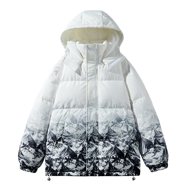 雪中飞新款情侣款时尚简约短款羽绒服保暖抗寒休闲舒适 白色|8162 2XL 185/100A