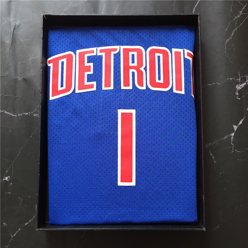 涂典刺绣活塞队五虎1号比卢普斯球衣3号华莱士复古篮球服宽松背心男女