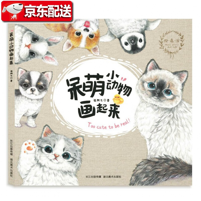 呆萌小动物画起来色铅笔画彩铅画零基础自学教程喵星人小兔子猫咪可爱