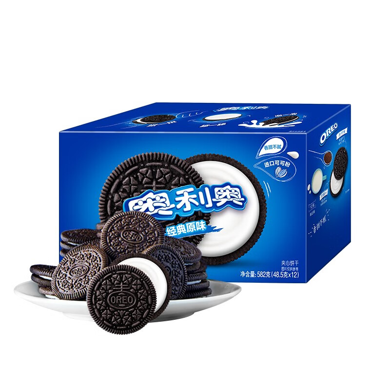 奥利奥夹心饼干582g盒装原味12小包早餐充饥休闲零食礼盒 原味582g*1