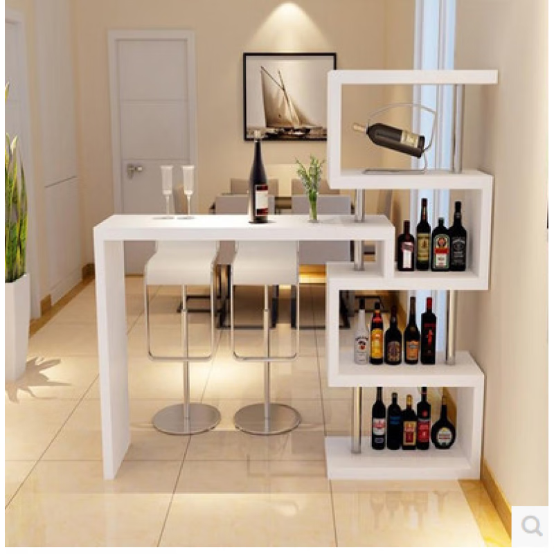 隔断柜 双面定做简约现代家用靠墙旋转小吧台桌简易玄关酒柜 a款厚度