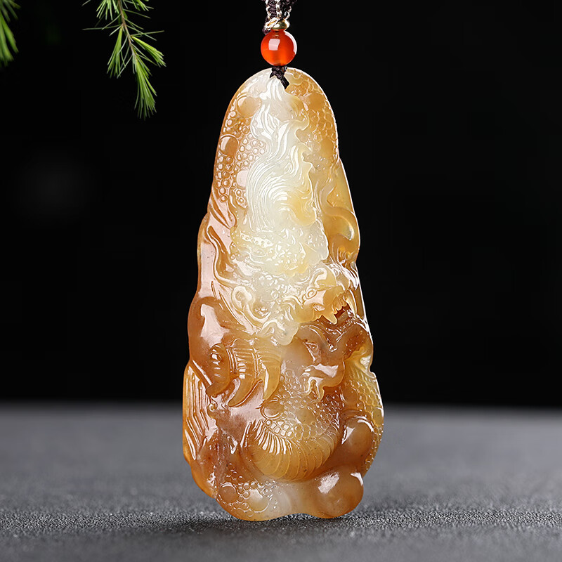 昆仑御孤品大师工艺和田玉生肖龙吊坠男糖白玉生意兴隆玉坠女玉龙项链