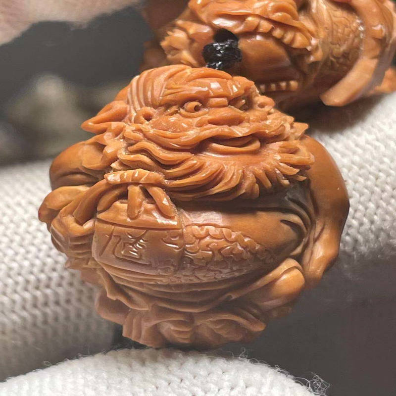 博皓定制橄榄核水晶核手工妙女钟馗大籽男款手串2.1*2.5左右