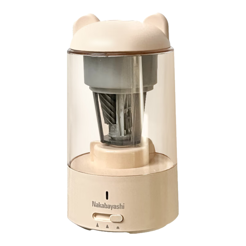 仲林（Nakabayashi）全自動(dòng)削筆器電動(dòng)鉛筆刀削筆刀小學(xué)生轉(zhuǎn)筆刀卷筆刀學(xué)生文具兒童禮物 蛋殼黃 DPS-Z301-P