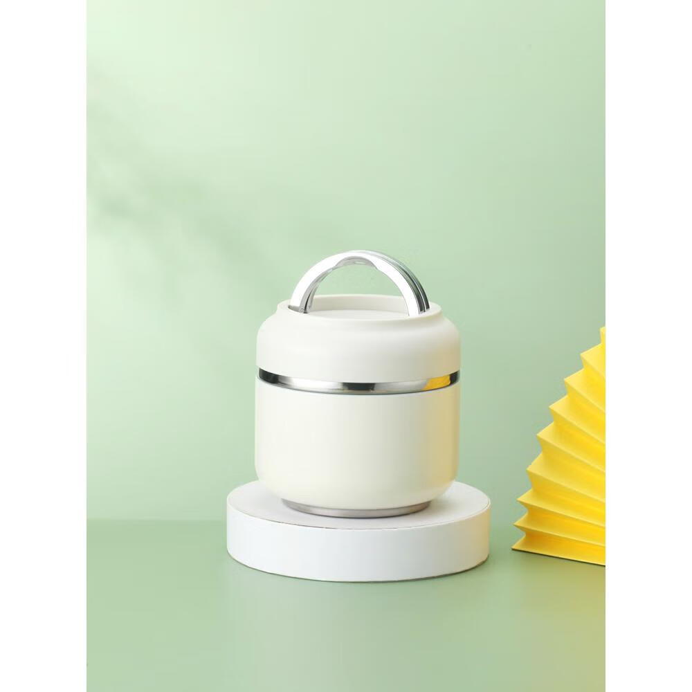 304不锈钢保温饭盒新款上班族小学生专用便携圆形便当盒饭缸套装 1.