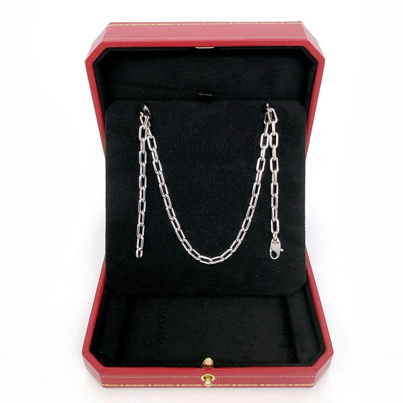 【二手95新】卡地亚 项链斯巴达 白金项链,链长约45 男女可戴 附件