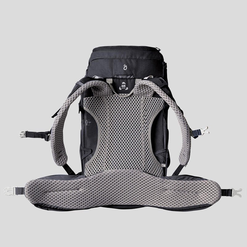 迪卡侬户外背包双肩包男徒步登山露营专业登山包防水女大容量 MH500 黑灰色_30L L码：身高≥170