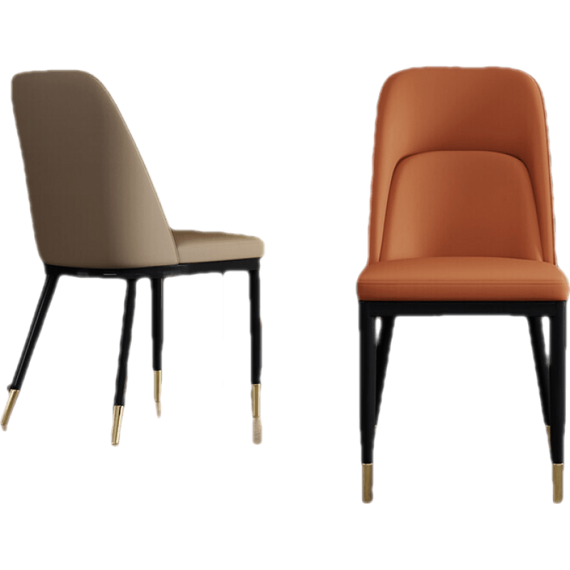 欣奢 北欧轻奢餐椅家用后现代简约餐桌椅子靠背休闲椅子会客洽谈椅 棕色