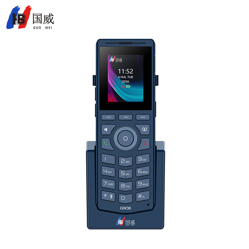国威 移动手持式电话机 彩色液晶屏手持IP电话 双频WiFi 充电电池 国威GW36 GW36 手持式IP电话