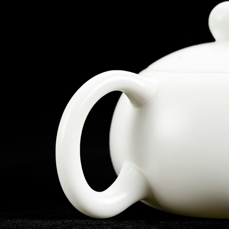 钰铨龙门 羊脂玉瓷茶壶 德化白瓷纯手工无釉素烧西施壶单陶瓷泡茶壶礼盒装 小号西施壶（110ml)