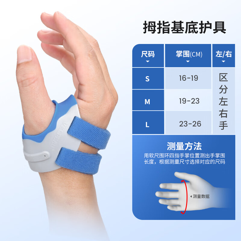 蓝色 肌腱炎/腱鞘炎/拇指/妈妈手-s码左手