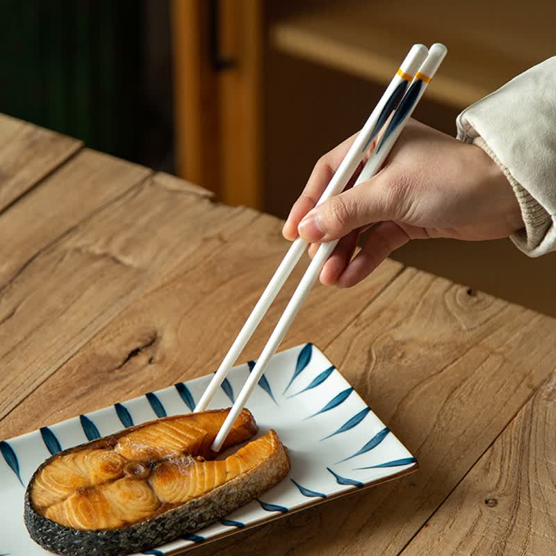 索优特 景德镇陶瓷筷防霉抗菌耐磨易清洗耐高温日式家用高档陶瓷公筷子 【陶瓷筷】-浮生 10双